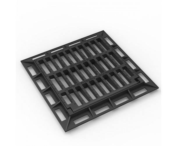 Grille Et Cadre Carr Concave Dalot Inclinable En Fonte D C