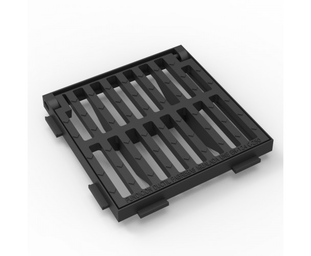 Square folding scupper grate and frame in casting D-12A