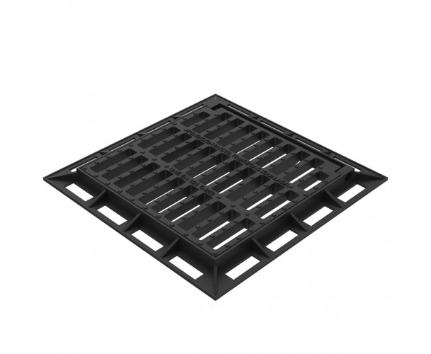 Square folding scupper grate and frame in casting D-12C