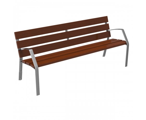 Bench MODO08 in cast iron and tropical wood MODO08-1800