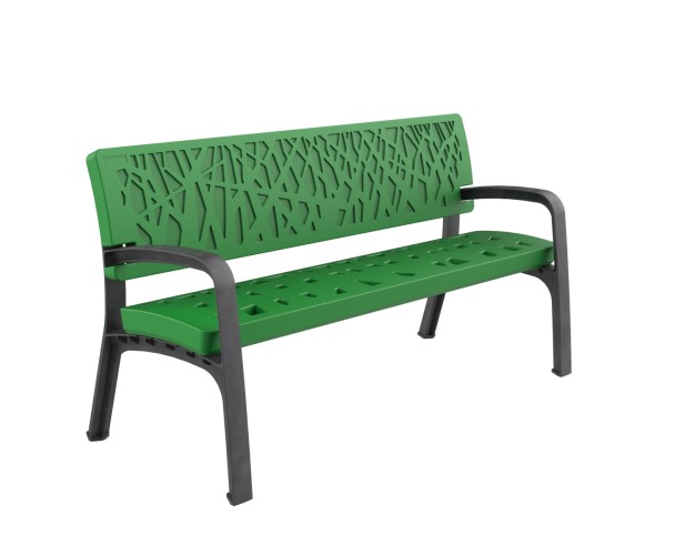 Maverik Polyethylene Plastic Bench urban furniture to sit in parks and gardens