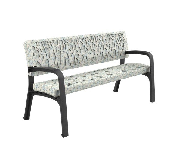 Maverik Polyethylene Plastic Bench urban furniture to sit in parks and gardens
